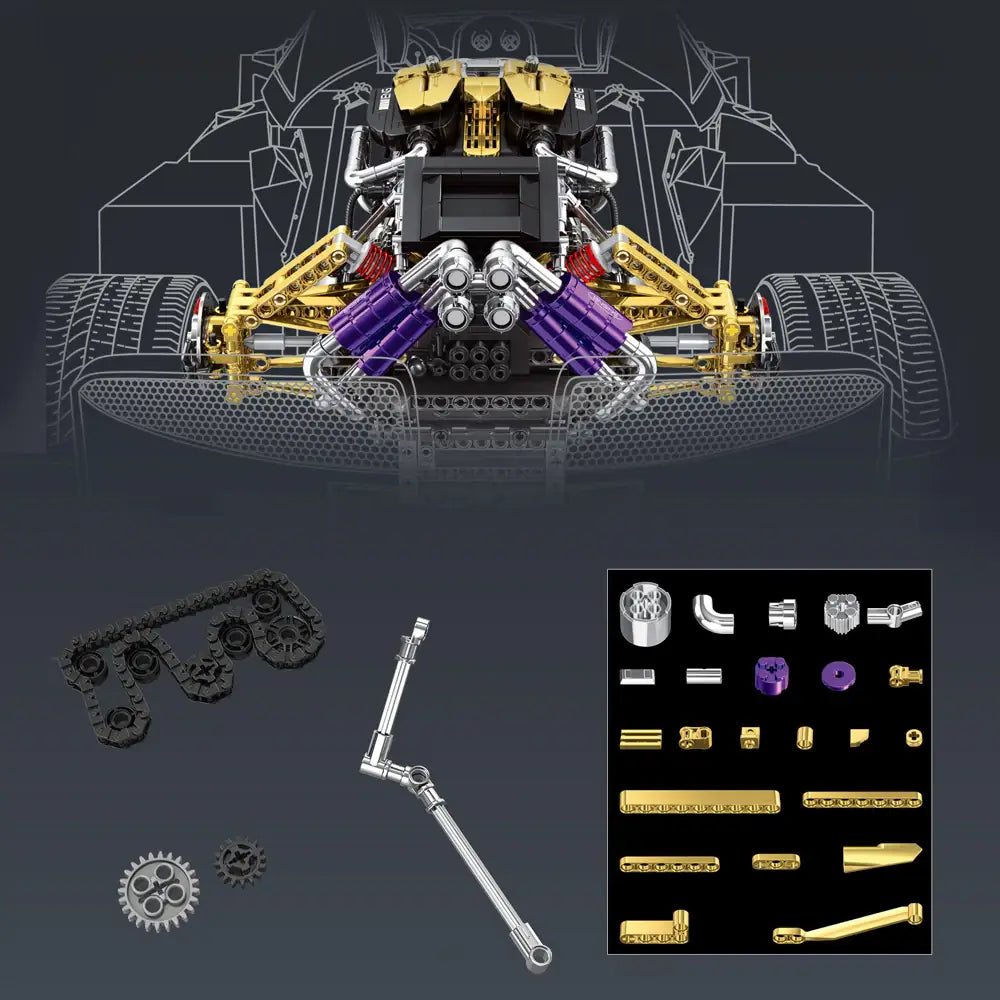 V12-supercar motorblok