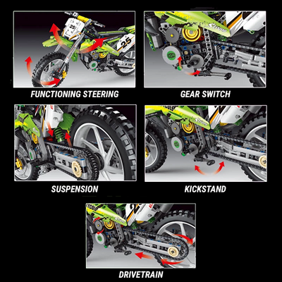 Moto-cross Vert Citron